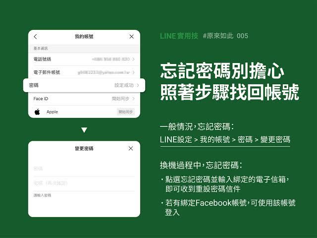 LINE 忘记密码 没有手机